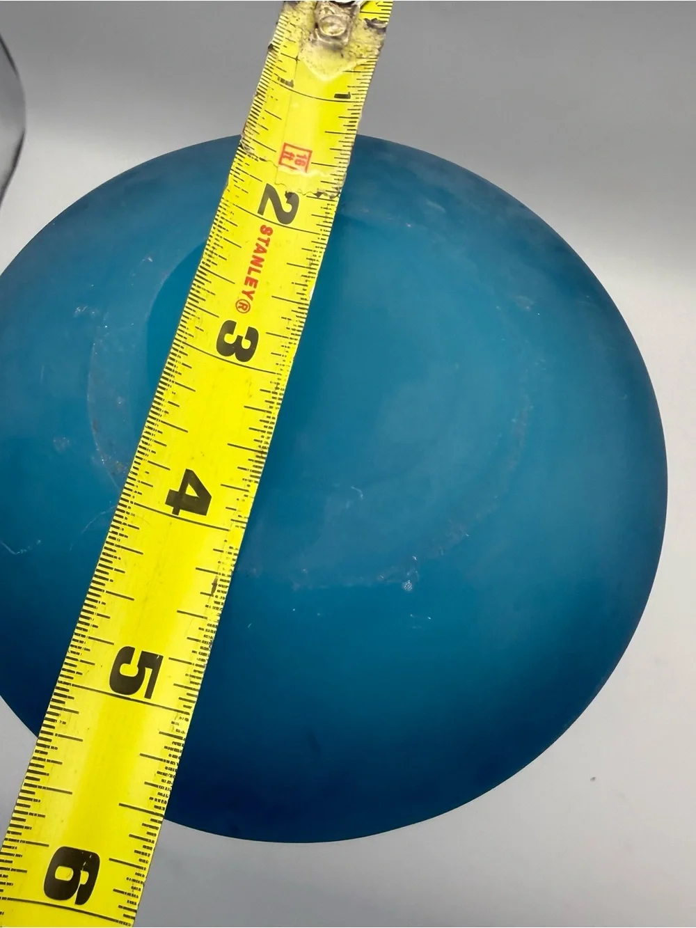 Vintage Frosted Turquoise Blue Art Glass Vase Hand Blown Abstract Form MCM 9